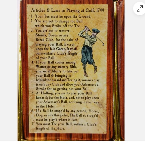 Vintage Congress Playing Cards: Articles & Law Playing at Golf 1744 Two Deck Box - Picture 3 of 8